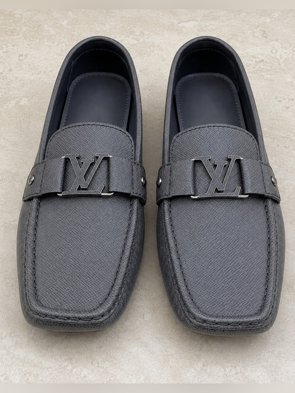 Louis Vuitton Monte Carlo Grey Leather Loafers Men’s US 10